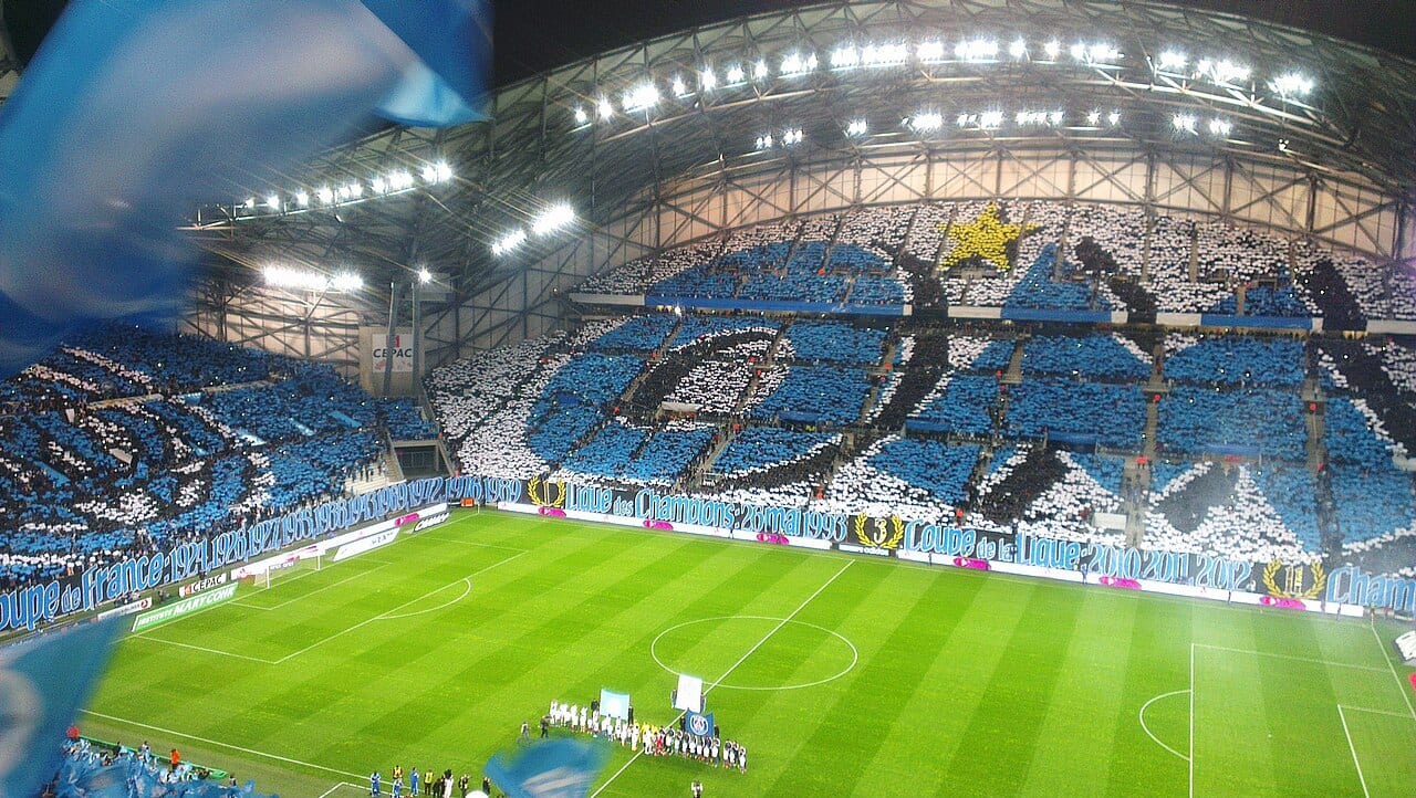 Stade Vélodrome de Marseille rempli un soir de Ligue 1